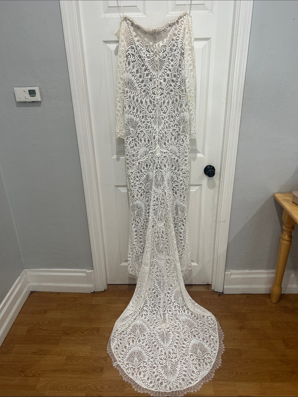Grace Loves Lace Ivory Lace Bohemian Long Sleeve Wedding Dress- Nathalia - Picture 8 of 9